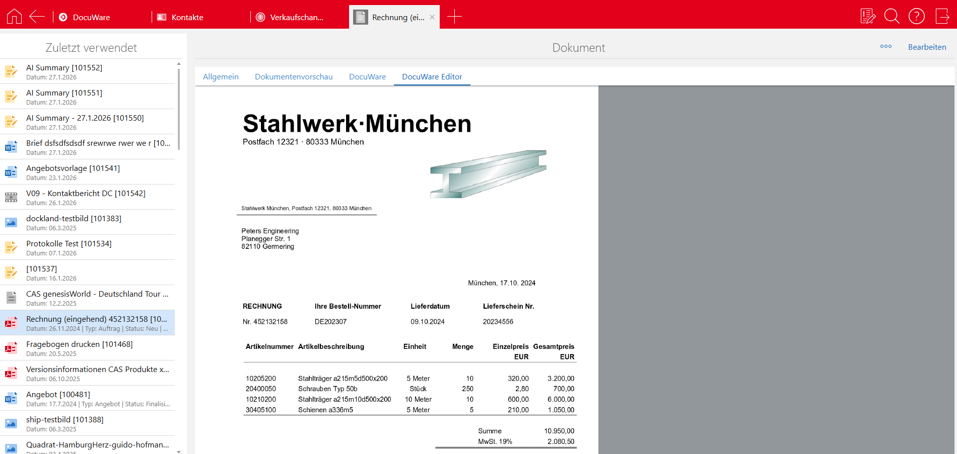 DocuWare Integration CRM CAS genesisWorld SmartWe gid Norderstedt DMS